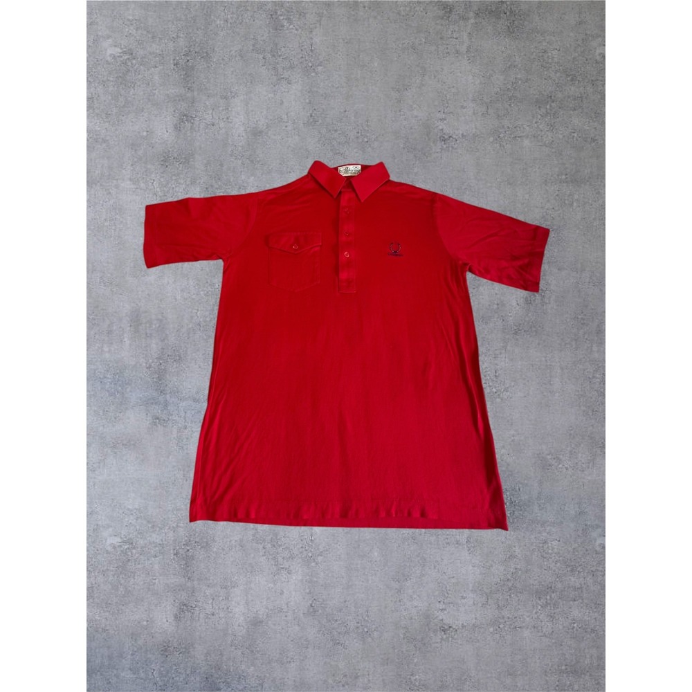 Pickering Polo Shirt Mens Medium Red Lisle Cotton Vintage Sportswear Oaklawn